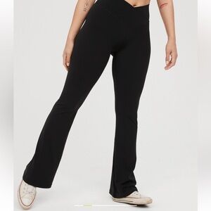 Aerie Real Me High Waisted Crossover Flare Leggings
